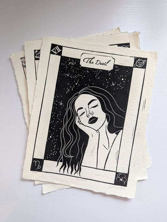 Lino Print | The Devil