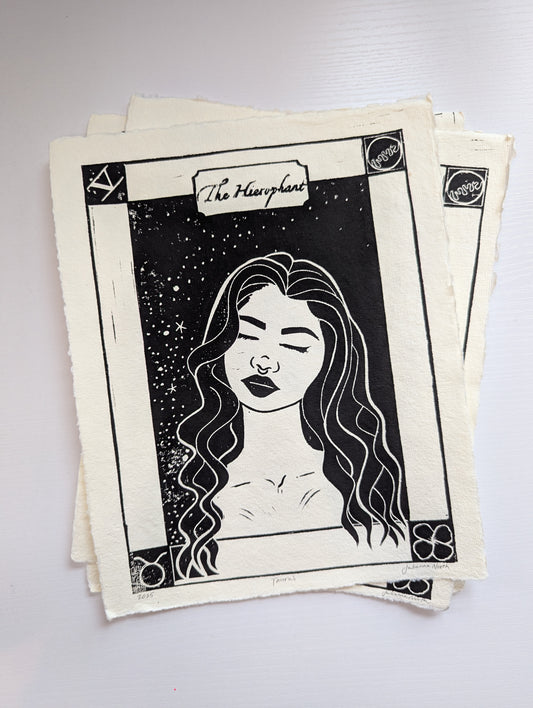 Lino Print | The Hierophant